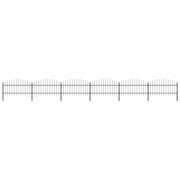 havehegn med spydtop stål 1070x125 cm sort