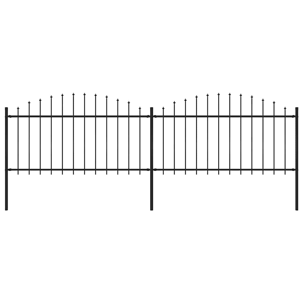 havehegn med spydtop stål 359x150 cm sort