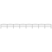 havehegn med spydtop stål 1426x150 cm sort