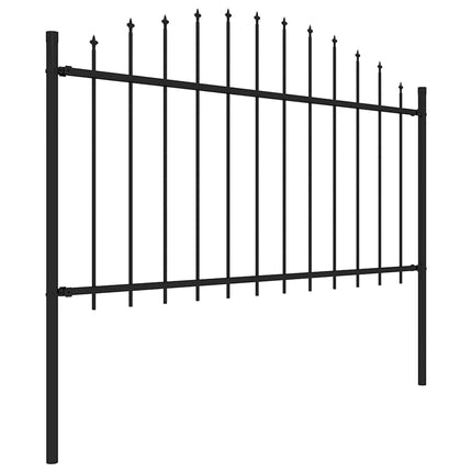 havehegn med spydtop stål 1339x150 cm sort