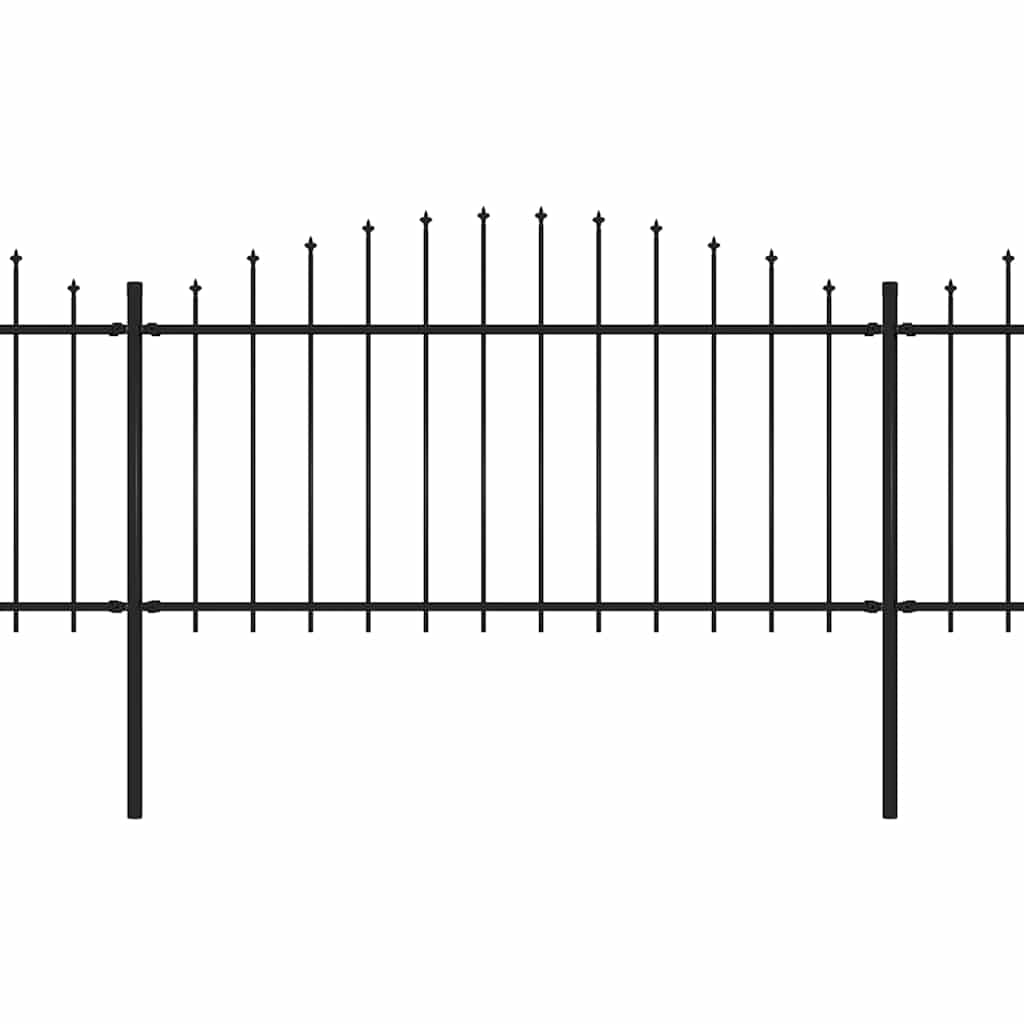 havehegn med spydtop stål 1603,5x150 cm sort