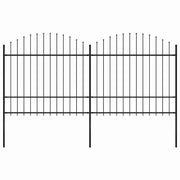 havehegn med spydtop stål 359x175 cm sort