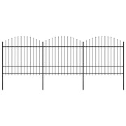 havehegn med spydtop stål 537x175 cm sort
