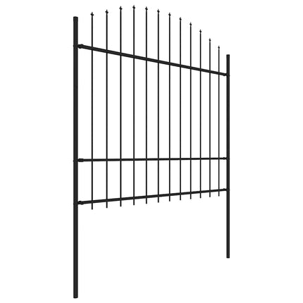 havehegn med spydtop stål 671x175 cm sort