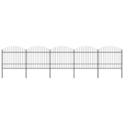 havehegn med spydtop stål 892,5x175 cm sort