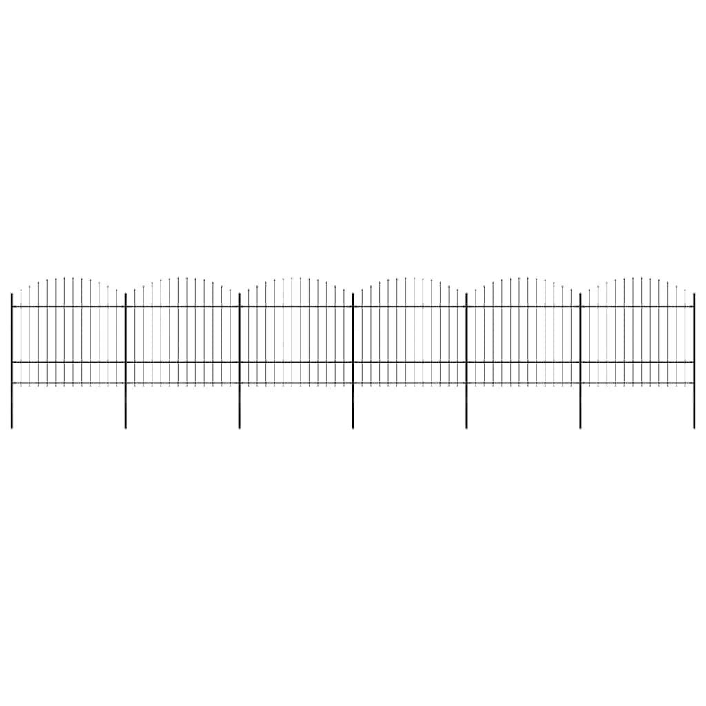 havehegn med spydtop stål 1070x175 cm sort