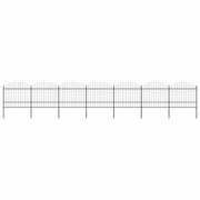 havehegn med spydtop stål 1248x175 cm sort