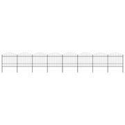 havehegn med spydtop stål 1426x175 cm sort