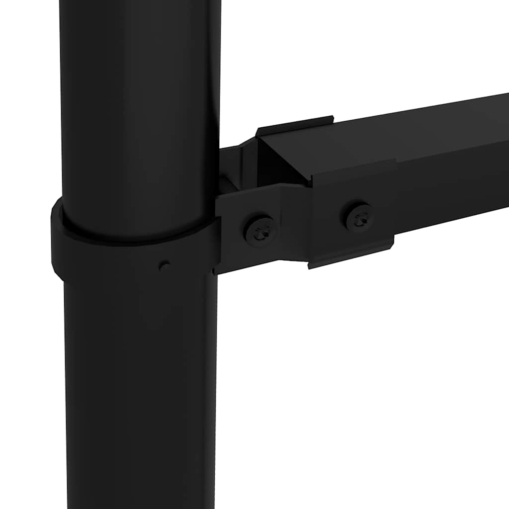 havehegn med spydtop (1,5-1,75) x 15,3 m sort stål