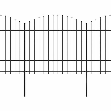 havehegn med spydtop stål 1781,5x175 cm sort