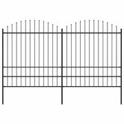 havehegn med spydtop stål 359x200 cm sort