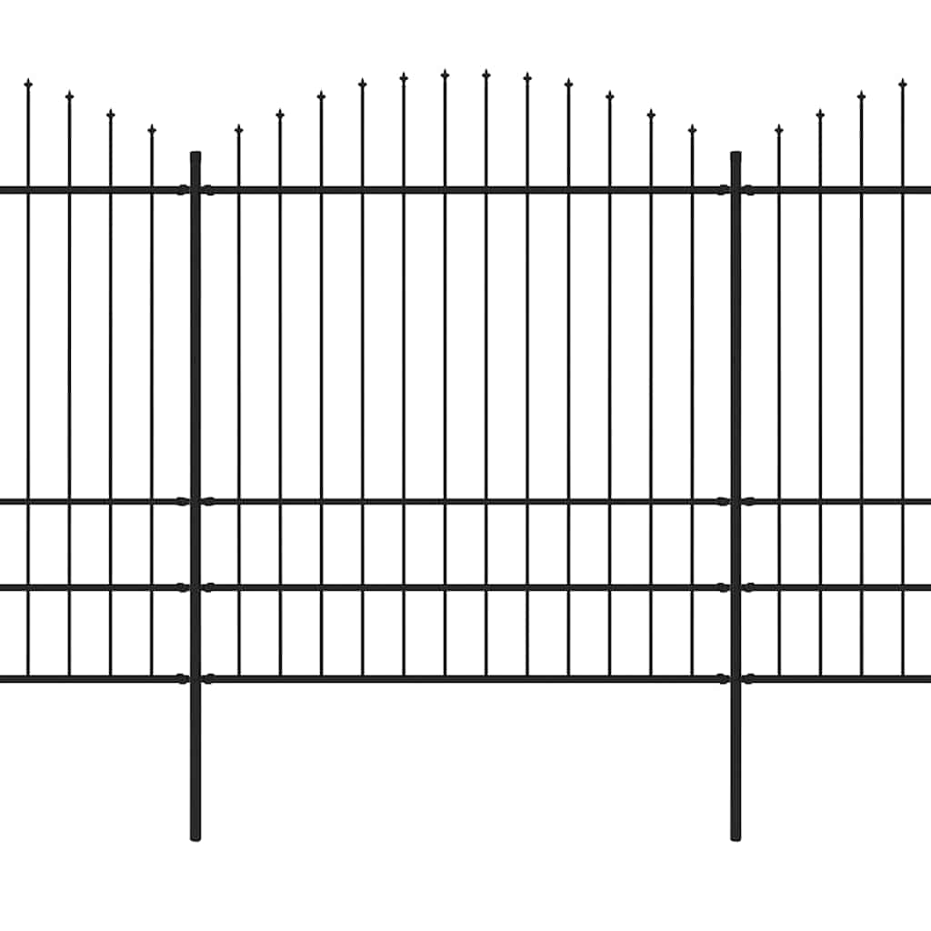 havehegn med spydtop stål 359x200 cm sort