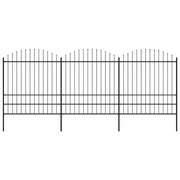 havehegn med spydtop stål 537x200 cm sort