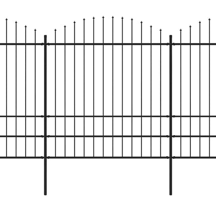 havehegn med spydtop stål 892,5x200 cm sort