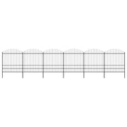 havehegn med spydtop stål 1070x200 cm sort