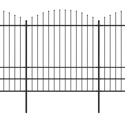 havehegn med spydtop stål 1070x200 cm sort