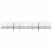 havehegn med spydtop stål 1426x200 cm sort