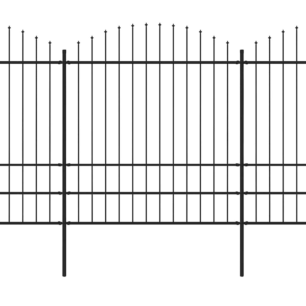 havehegn med spydtop stål 1781,5x200 cm sort