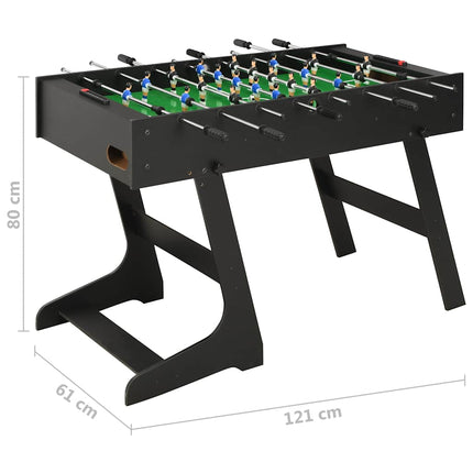 foldbart bordfodboldbord 121 x 61 x 80 cm sort