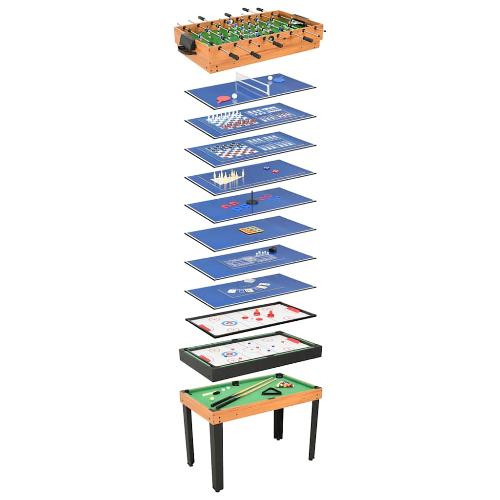15-i-1 multi-spillebord 121 x 61 x 82 cm - ahorn/sort