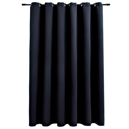 mørklægningsgardin med metalringe 290 x 245 cm sort