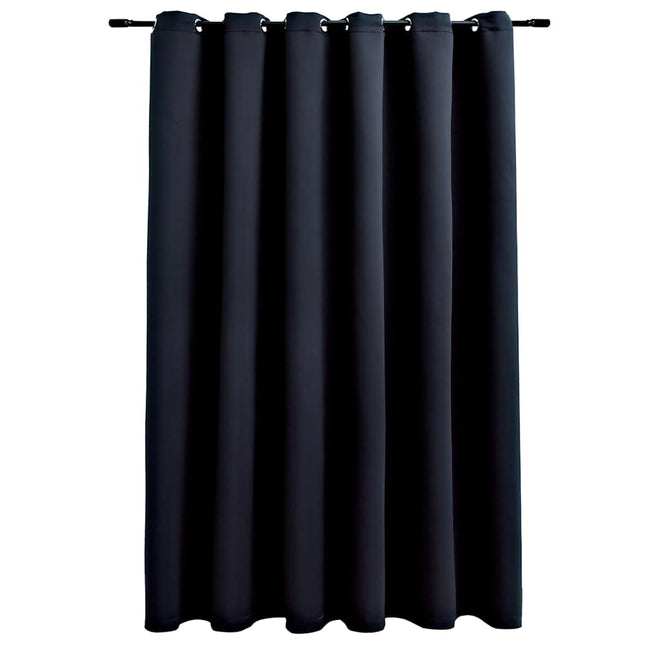 mørklægningsgardin med metalringe 290 x 245 cm sort