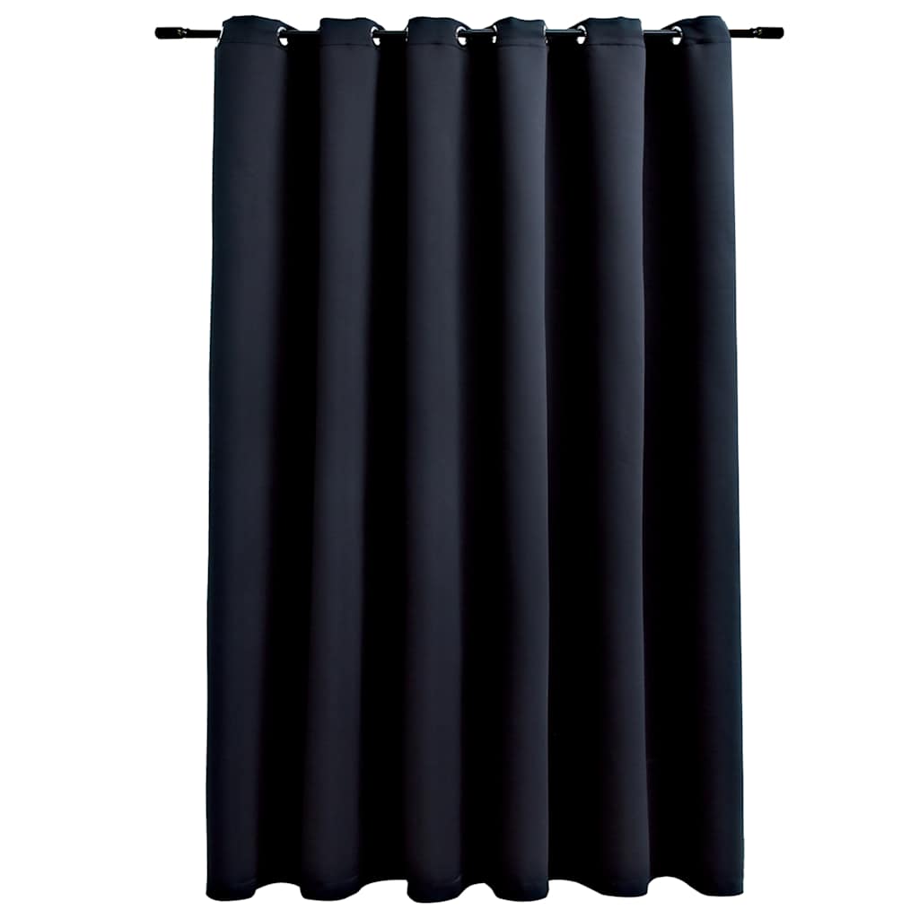 mørklægningsgardin med metalringe 290 x 245 cm sort