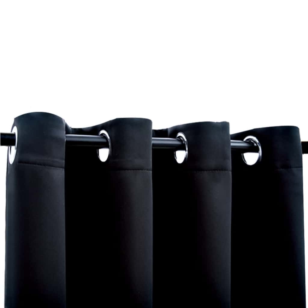 mørklægningsgardin med metalringe 290 x 245 cm sort