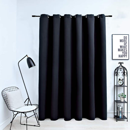 mørklægningsgardin med metalringe 290 x 245 cm sort
