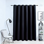 mørklægningsgardin med metalringe 290 x 245 cm sort
