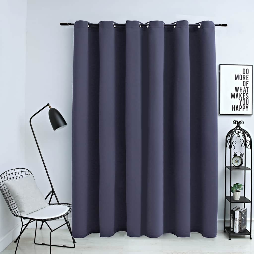 mørklægningsgardin med metalringe 290 x 245 cm antracitgrå