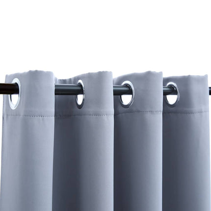 mørklægningsgardin med metalringe 290 x 245 cm grå