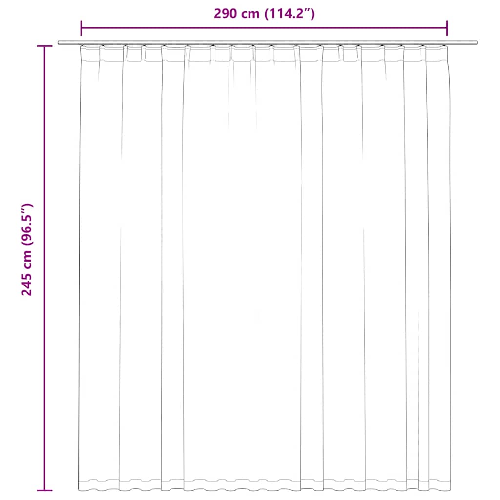 mørklægningsgardin med kroge 290 x 245 cm grå