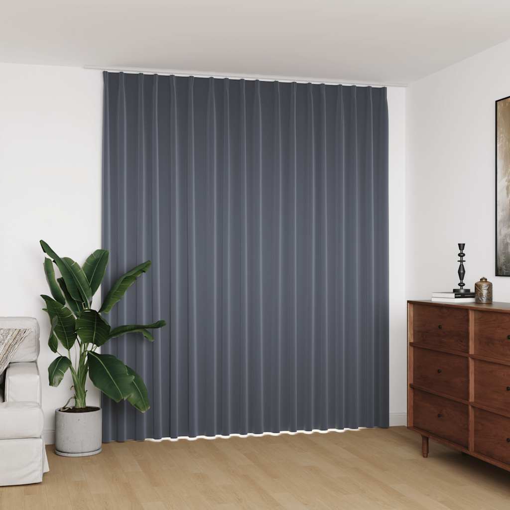 mørklægningsgardin med kroge 290 x 245 cm grå