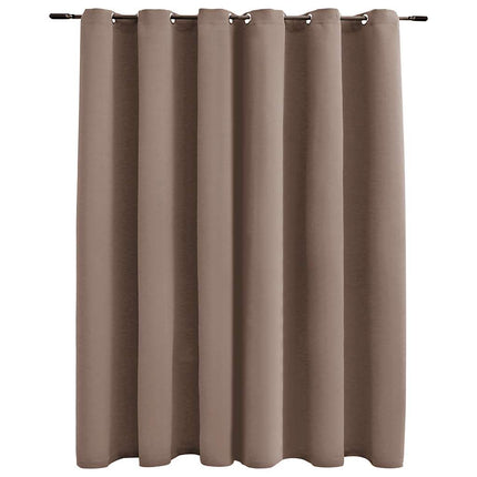 mørklægningsgardin med metalringe 290 x 245 cm gråbrun