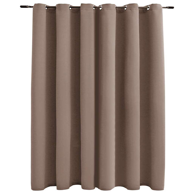 mørklægningsgardin med metalringe 290 x 245 cm gråbrun
