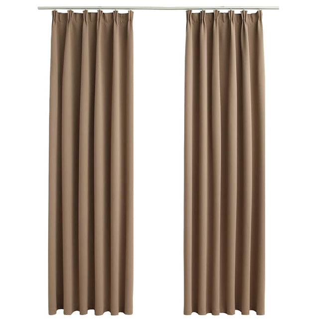 mørklægningsgardiner med kroge 2 stk. 140 x 225 cm gråbrun