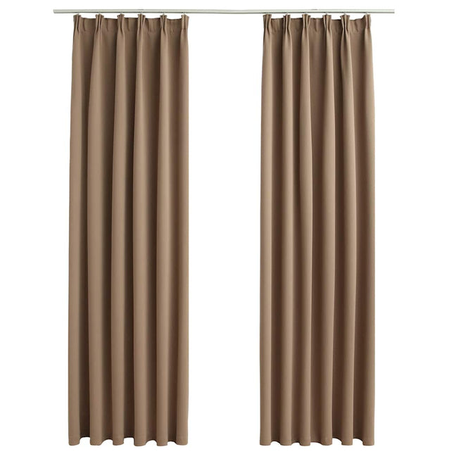 mørklægningsgardiner med kroge 2 stk. 140 x 245 cm gråbrun