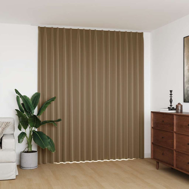 mørklægningsgardin med kroge 290 x 245 cm gråbrun