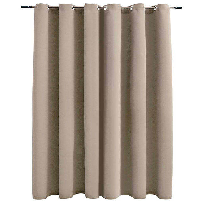 mørklægningsgardin med metalringe 290 x 245 cm beige