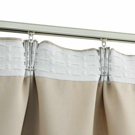 mørklægningsgardiner 2 stk. med kroge 140 x 225 cm beige
