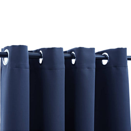 mørklægningsgardin med metalringe 290 x 245 cm blå