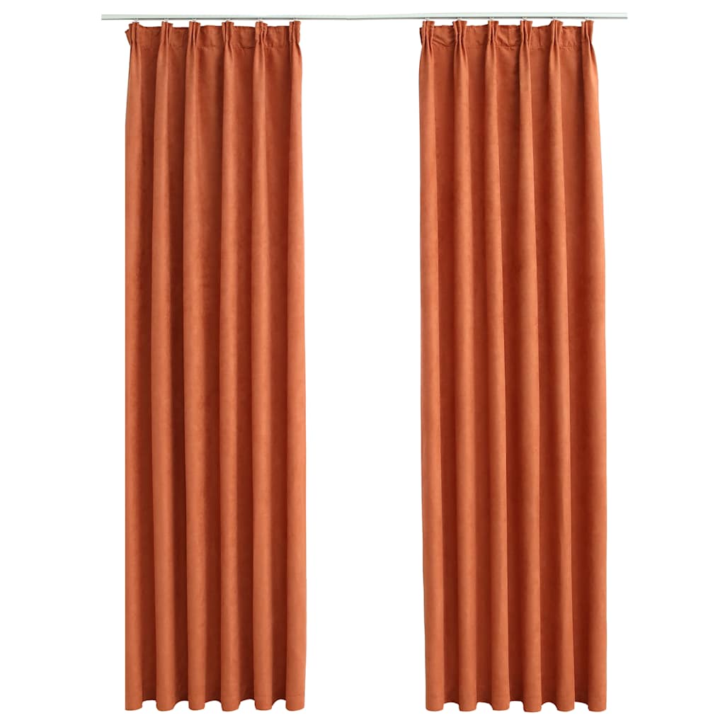 mørklægningsgardiner med kroge 2 stk. 140 x 175 cm rustrød