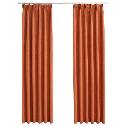 mørklægningsgardiner med kroge 2 stk. 140 x 225 cm rustfarve