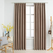 mørklægningsgardiner med kroge  2 stk. 140 x 245 cm gråbrun