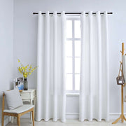 mørklægningsgardiner 2 stk. med metalringe 140 x 225 cm råhvid