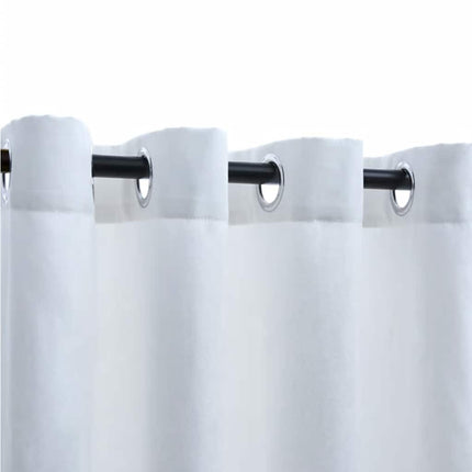 mørklægningsgardiner 2 stk. med metalringe 140 x 245 cm råhvid