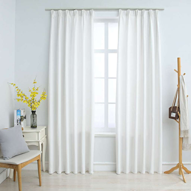 mørklægningsgardiner med kroge 2 stk. 140 x 225 cm råhvid