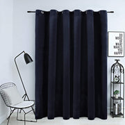 mørklægningsgardin med metalringe 290 x 245 cm fløjl sort