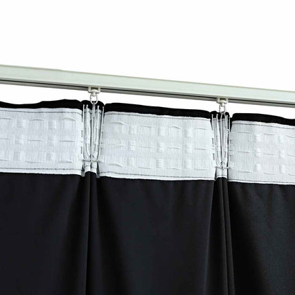 mørklægningsgardiner med kroge 2 stk. 140 x 225 cm fløjl sort